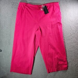 NWT Bryn Walker 3X‎ Cropped Wide-Leg Pants Women Cotton Hot Pink USA